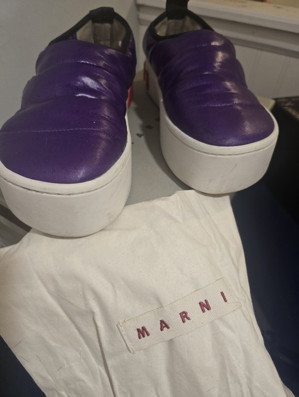 Marni Purple Slip-On Platform Sneakers - Picture 5 of 6